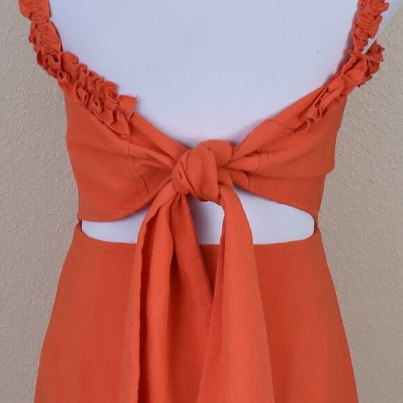 Finders Keepers Chiquita Ruffle Orange Mini Dress - 4 - Picture 5 of 11
